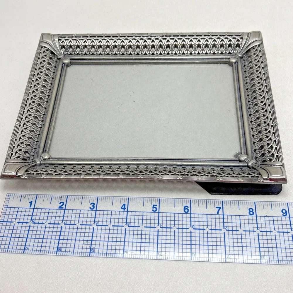 Vintage Pewter Silver Toned Metal Photo Frame 9